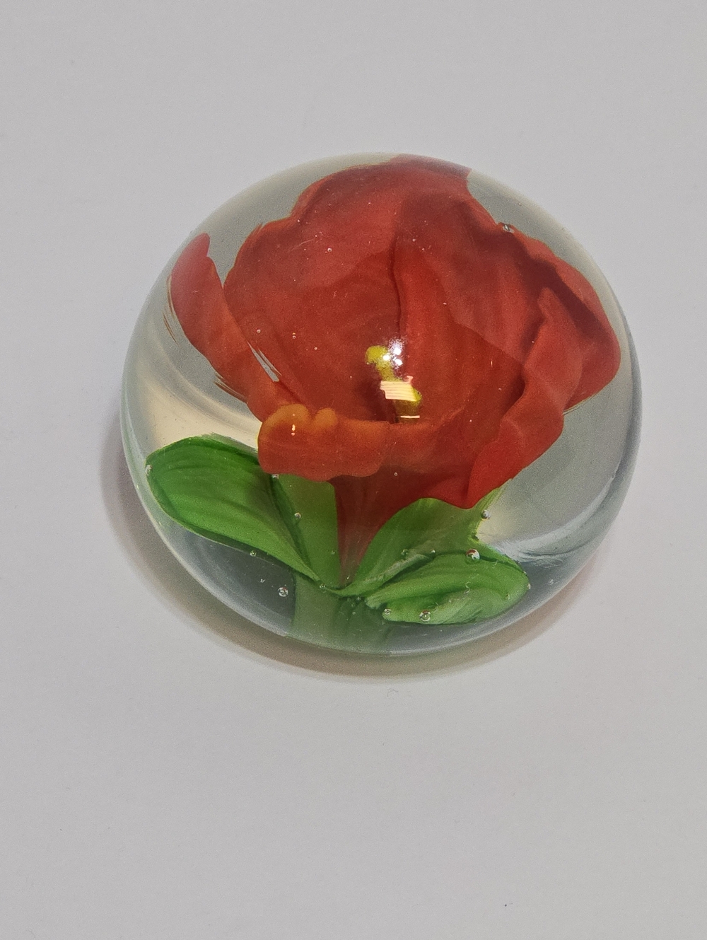 Vintage Dynasty Gallery Heirloom Collectibles Red Poppy Flower Paperweight
